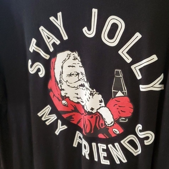 Holiday Time Other - Holiday Time black SS Tee Stay Jolly Size XL